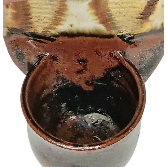 Pottery Wall Pocket Succulent Planter Boho Brown Tan Green Blue Small 3" x 5" - Picture 8 of 13